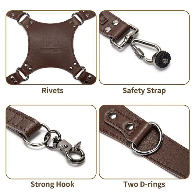 Alt view image 5 of 7 - Dual Camera Harness Leather Camera Straps for Photographers for DSLR/SLR