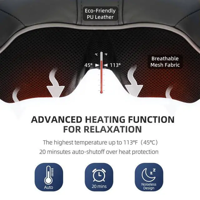 Alt view image 5 of 6 - Cordless 3D Shiatsu Neck Shoulder Massager with Heating Function