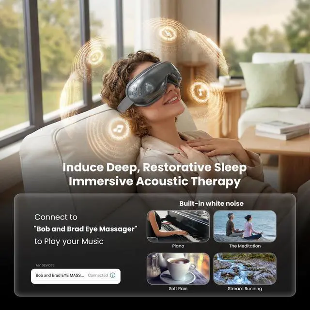 Alt view image 6 of 7 - Eye Massager with Heat and Cooling, Massaging Eye Mask for Head Tension, Heated Eye Massager Mask for Dry Eyes, Migraines, Reduce Strain