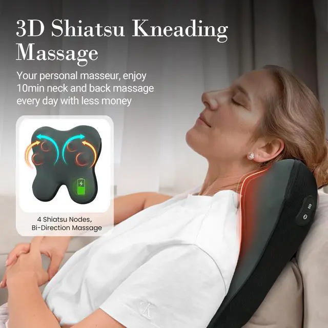 Alt view image 7 of 7 - Cordless Back Massager FSA Eligible HSA, Neck Massager with Heat