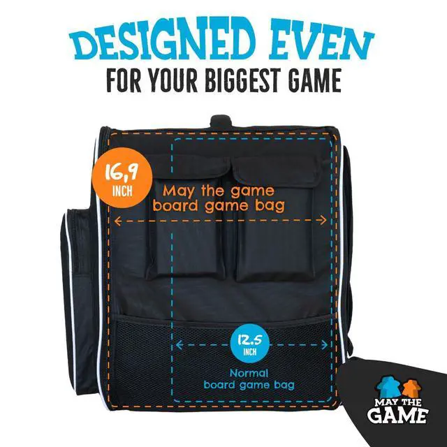 Alt view image 7 of 7 - XL Board Game Bag: Ultimate Backpack, Travel Organizer, Storage & Carrying Case for Board and Tabletop Games
