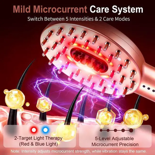 Alt view image 3 of 7 - 3-in-1 Electric Scalp Massager with Hair Oil Applicator, Vibrating Massage Tool for Scalp/Face/Body Relaxation, Portable Hair Brush, Scalp Massage Comb for Home & Travel