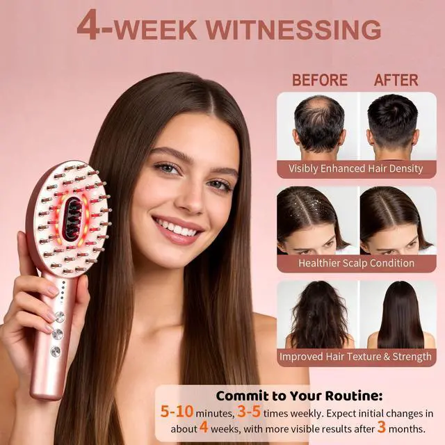 Alt view image 4 of 7 - 3-in-1 Electric Scalp Massager with Hair Oil Applicator, Vibrating Massage Tool for Scalp/Face/Body Relaxation, Portable Hair Brush, Scalp Massage Comb for Home & Travel