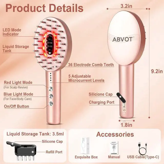 Alt view image 6 of 7 - 3-in-1 Electric Scalp Massager with Hair Oil Applicator, Vibrating Massage Tool for Scalp/Face/Body Relaxation, Portable Hair Brush, Scalp Massage Comb for Home & Travel