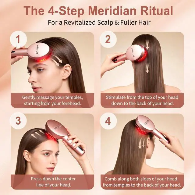 Alt view image 7 of 7 - 3-in-1 Electric Scalp Massager with Hair Oil Applicator, Vibrating Massage Tool for Scalp/Face/Body Relaxation, Portable Hair Brush, Scalp Massage Comb for Home & Travel