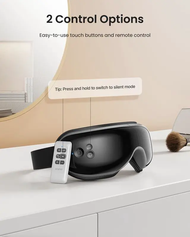 Alt view image 4 of 7 - Eyeris 1 Eye Massager with Heat, Sleep Mask with Remote Control