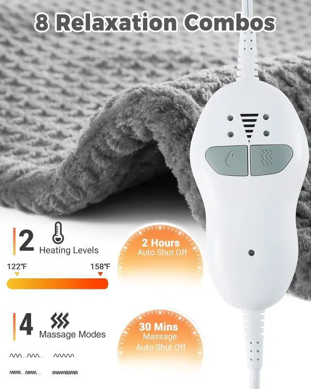 Alt view image 2 of 6 - Wearable Vibrating Heating Pad for Neck, Shoulders & Back Pain Relief