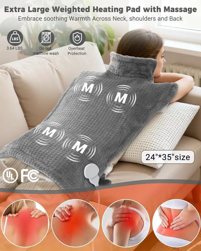 Alt view image 3 of 6 - Wearable Vibrating Heating Pad for Neck, Shoulders & Back Pain Relief