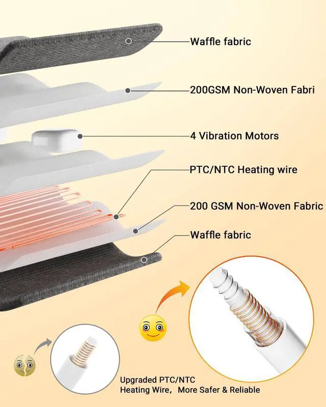 Alt view image 5 of 6 - Wearable Vibrating Heating Pad for Neck, Shoulders & Back Pain Relief