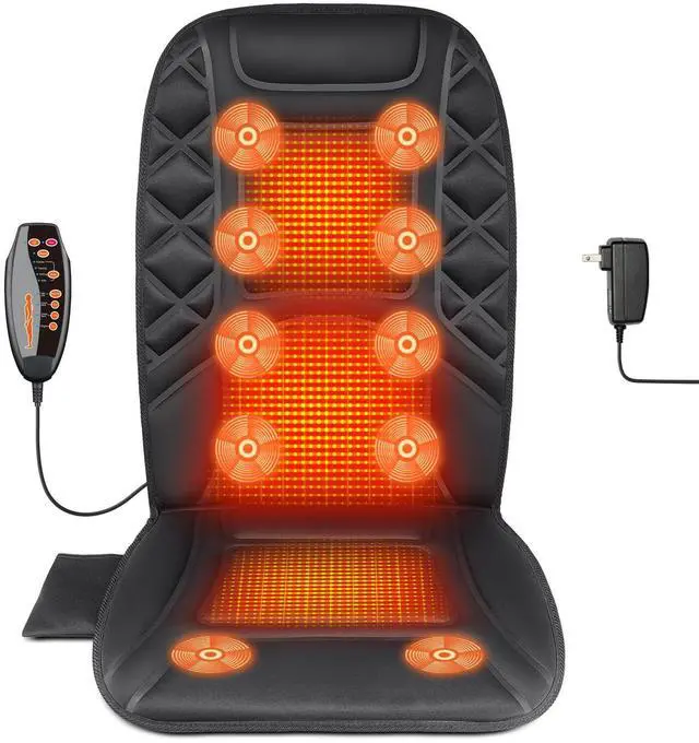 Main image of 10 Vibrating Massage Nodes Back Massager Chair Pad for Pain Relief
