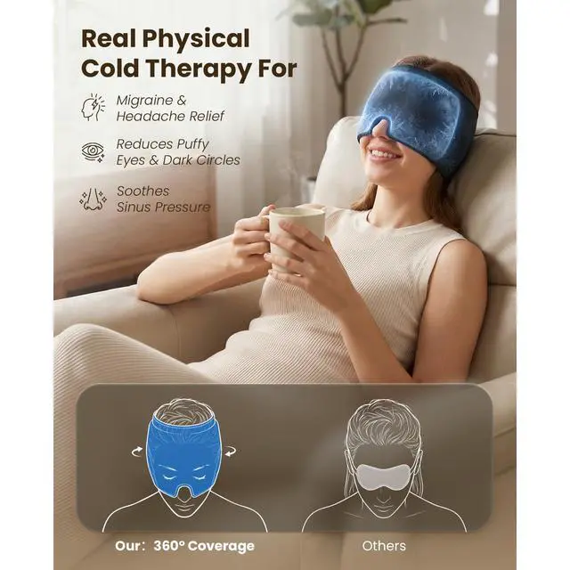 Alt view image 3 of 7 - Eye Massager with Heat and Cooling, FSA Eligible HSA Birthday Gifts for Women Men, Heated Eye Massager for Migraine, Heated Eye Mask for Dry Eye Head Tension and Stress Relief