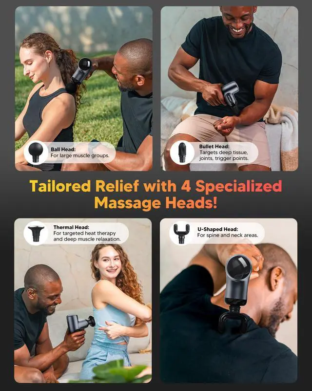 Alt view image 4 of 7 - Mini Massage Gun with Heat, Percussion for Pain Relief, Portable