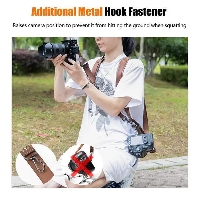 Alt view image 5 of 7 - Camera Strap, Camera Harness for Photographers-Leather Dual Camera