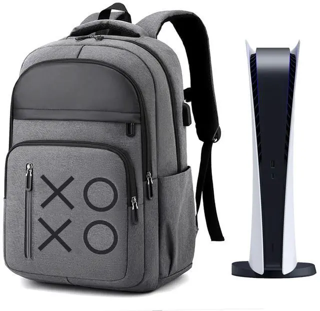 Main image of Game Cosole Backpack Travel Bag Travel Carrying Case for PS5/PS4 Console and Accessories (Grey)