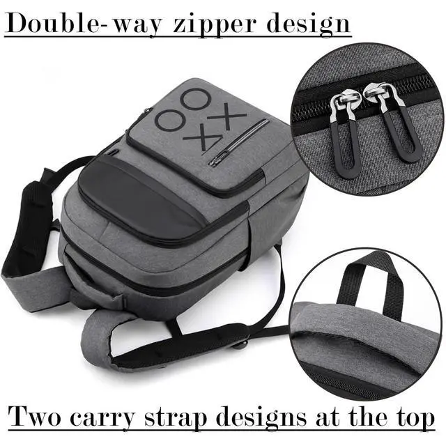 Alt view image 2 of 7 - Game Cosole Backpack Travel Bag Travel Carrying Case for PS5/PS4 Console and Accessories (Grey)