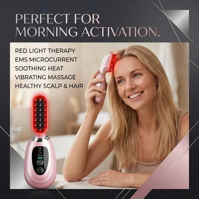 Alt view image 6 of 7 - 3-in-1 Facial Massager for Face Neck and Scalp,7-Color LED Light Heating and Vibration,3 Interchangeable Massage Heads,Rechargeable Face and Neck Massager,Skin Care Beauty Gift for Women Men