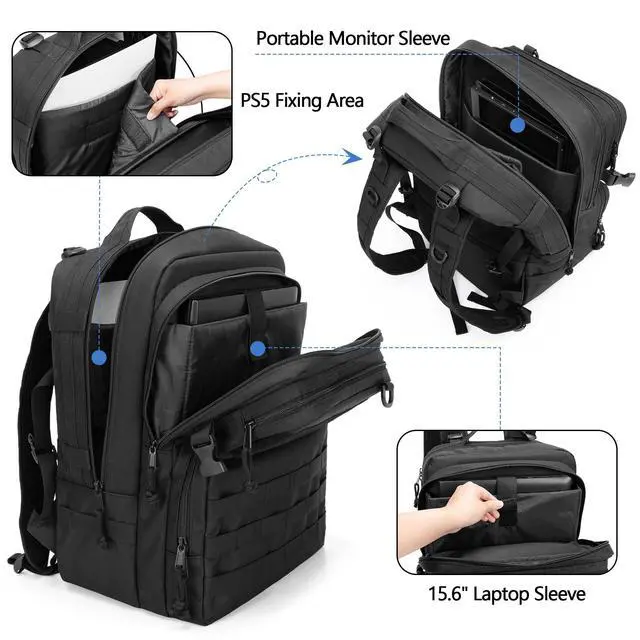 Alt view image 3 of 7 - Travel Backpack Compatible with PS5/PS5 Slim/PS5 Pro/PS4 Console
