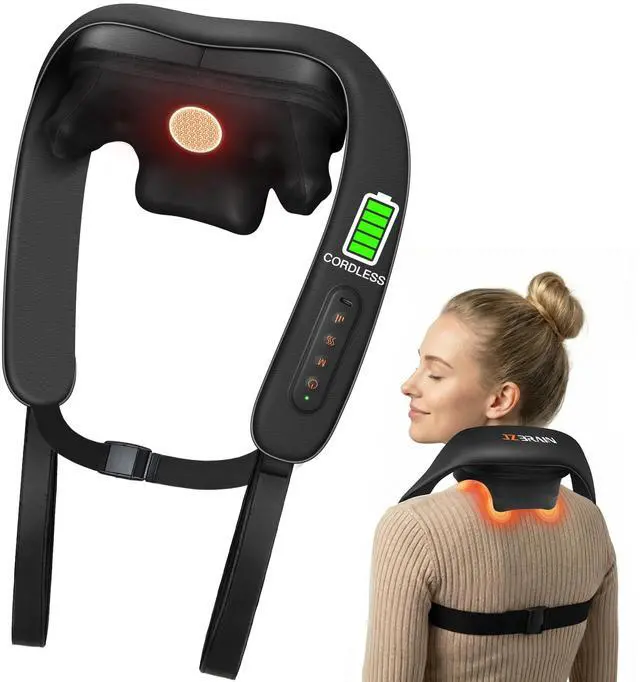 Main image of Cordless Shiatsu Neck and Shoulder Massager with Heat & Kneading