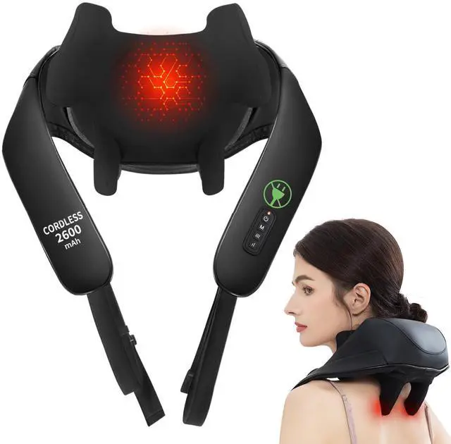Main image of Shiatsu Neck and Back Massager with Heat, Upgraded 2600mAh Cordless Shoulder Massager Deep Tissue 6D Kneading, Massages Pillow for Neck, Back, Shoulder, Foot, Body Gifts for Fathers Mom Dad