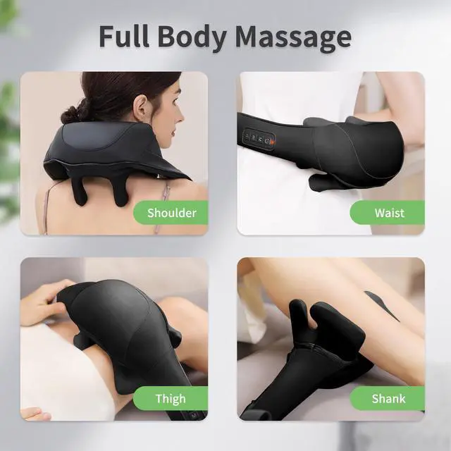 Alt view image 7 of 7 - Shiatsu Neck and Back Massager with Heat, Upgraded 2600mAh Cordless Shoulder Massager Deep Tissue 6D Kneading, Massages Pillow for Neck, Back, Shoulder, Foot, Body Gifts for Fathers Mom Dad