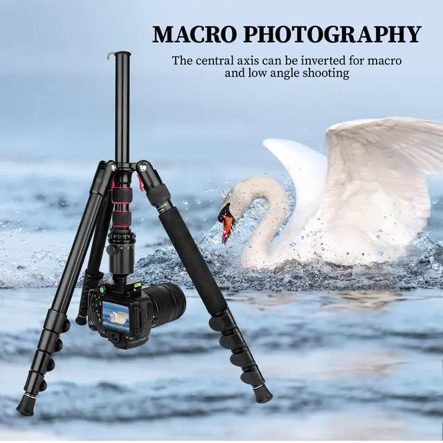 Alt view image 4 of 7 - 81" Professional Tripod for Camera & Phone -Tall, Aluminium Travel Tripod