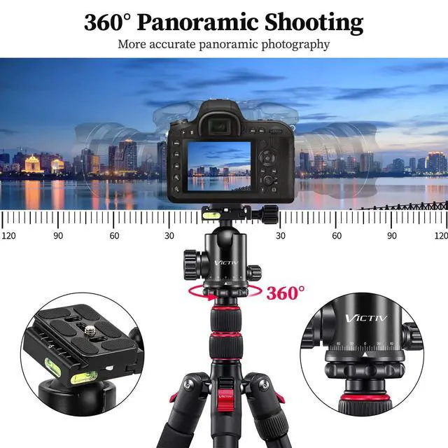 Alt view image 5 of 7 - 81" Professional Tripod for Camera & Phone -Tall, Aluminium Travel Tripod