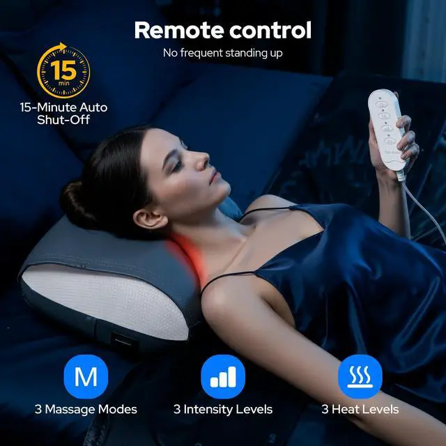 Alt view image 6 of 7 - Upgraded 3-in-1 Cordless Neck Massager Pillow with Heat, Rolling Shiatsu