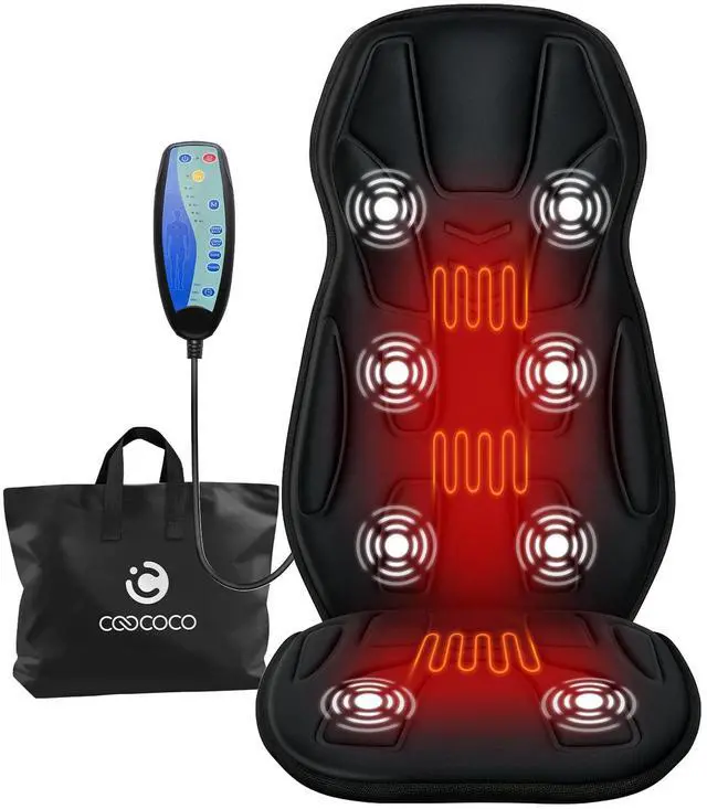 Main image of Massage Chair Pad with Heat, 8 Motors, 2 Heat Levels for Recliners