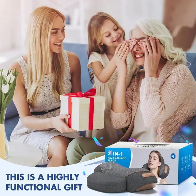 Alt view image 7 of 7 - Plug-in Neck Massager Pillow with Heat, Vibration and Cervical Traction, Corded Electric Neck Shoulder Relaxer for Home Office