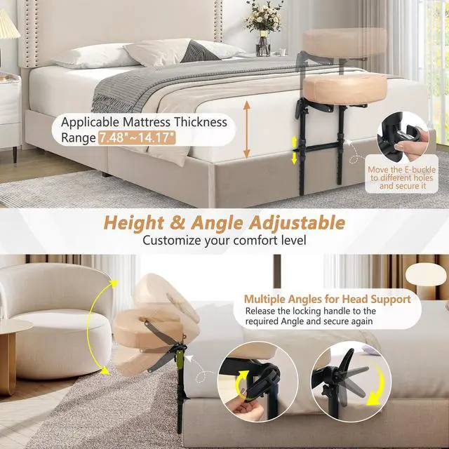 Alt view image 5 of 6 - Massage Headrest for Bed Face Cradle, Home Mattress Top Massage Kit Face Down Pillow, Massager Head Rest for Mattress, After Eye Surgery Recovery Equipment, Head Cradle and Face Rest Support Cushion