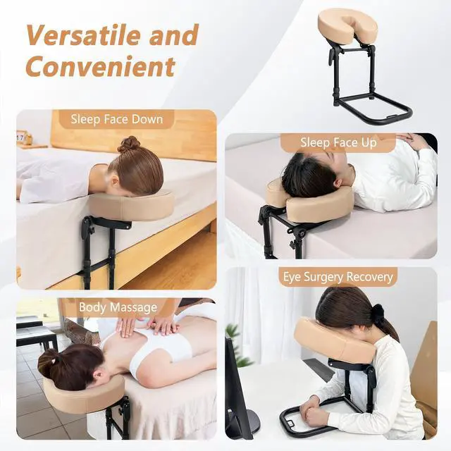 Alt view image 6 of 6 - Massage Headrest for Bed Face Cradle, Home Mattress Top Massage Kit Face Down Pillow, Massager Head Rest for Mattress, After Eye Surgery Recovery Equipment, Head Cradle and Face Rest Support Cushion