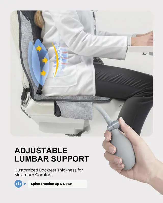 Alt view image 4 of 7 - Back Massager with Heat,Massage Chair Pad,Massage Seat Cushion with Adjustable Lumbar Support,Back Massage for Pain Relief,Chair Massager for Recliner,Gifts for Women Men Mom Dad