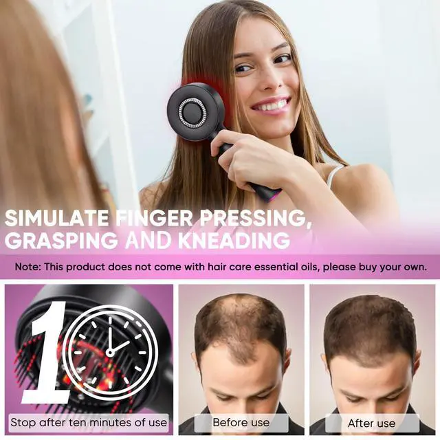 Alt view image 5 of 7 - 3-in-1 Scalp Massager & Hair Growth Oil Applicator,Rechargeable Scalp Brush