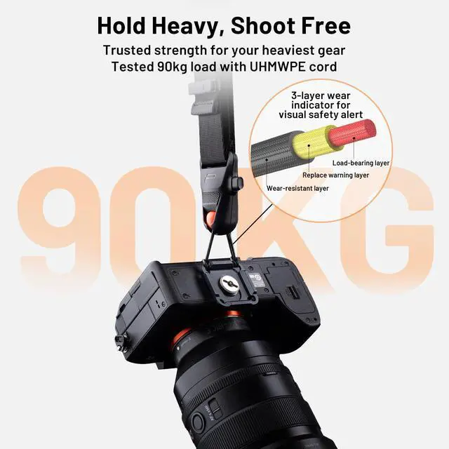 Alt view image 7 of 7 - Camera Strap Pro, Heavy Duty Single Camera Harness w Underarm Strap