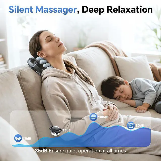 Alt view image 7 of 7 - 20 Head Massage Gun Deep Tissue, Back Muscle Massager with 3 Modes & 30 Intensity Levels for Legs, Waist, Back, Neck, Portable Percussion Massage Gun for Pain Relief