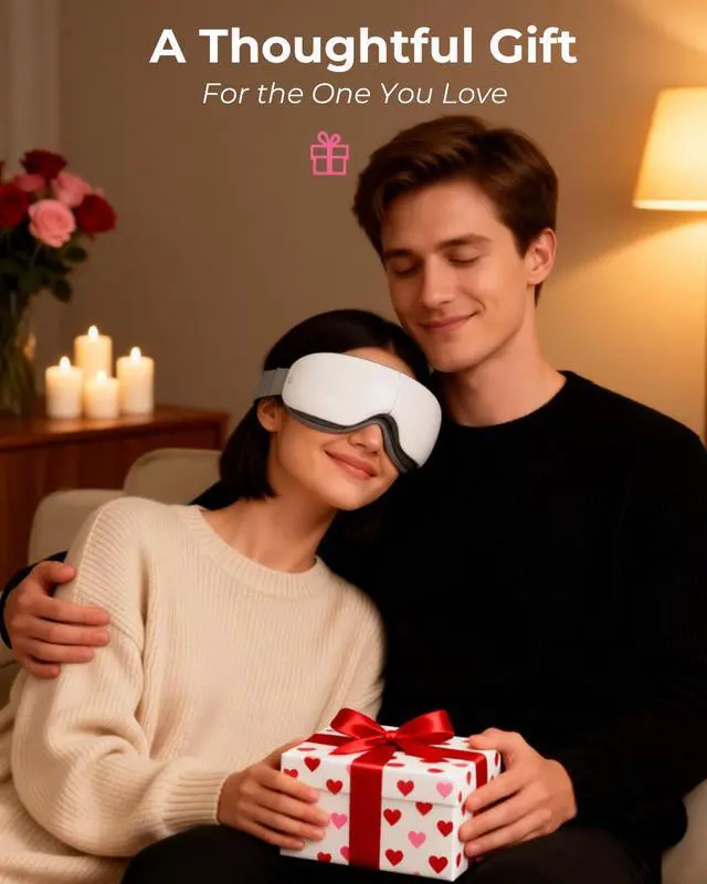 Alt view image 2 of 7 - Eye Massager with Heat, Valentine's Day Gifts for Her Him, Bluetooth Music & Foldable Sleep Mask for Dry Eyes & Relaxation, Eye Mask for Migraine, Ideal for Travel, Work