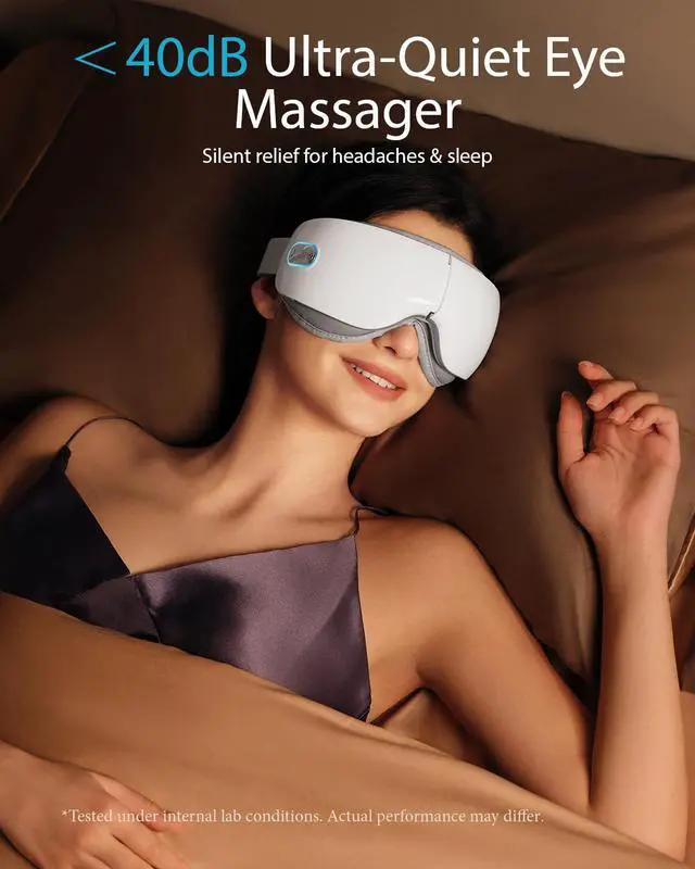 Alt view image 3 of 7 - Eye Massager with Heat, Valentine's Day Gifts for Her Him, Bluetooth Music & Foldable Sleep Mask for Dry Eyes & Relaxation, Eye Mask for Migraine, Ideal for Travel, Work