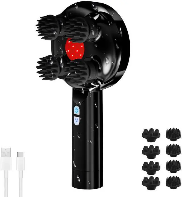 Main image of Handheld Scalp Massager for Hair Growth, Cordless Head Massager with 3 Massage Modes, 8 Soft Silicone Claws, IPX7 Waterproof Hair Massager for Scalp, Body & Pet Massage, Gifts for Women & Men