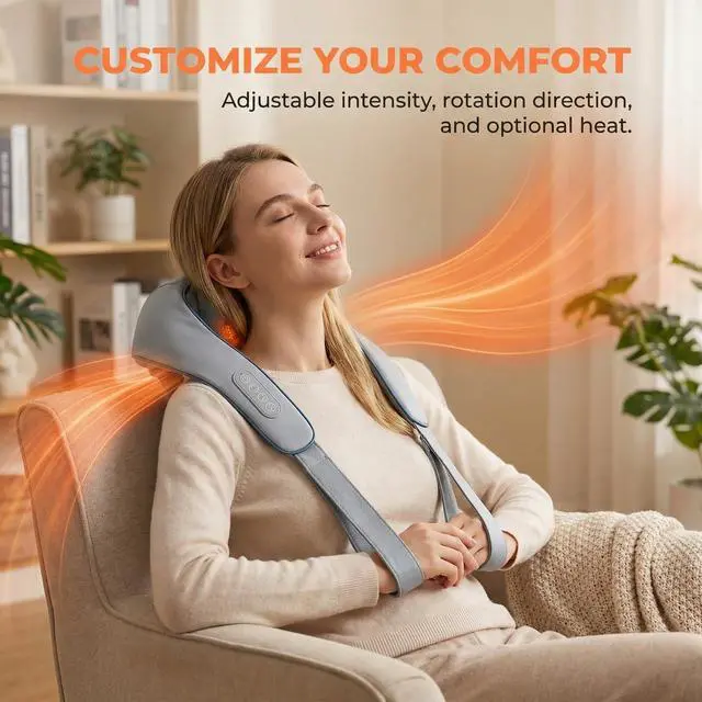 Alt view image 4 of 7 - Cordless Neck Massager, shiatsu neck and back massager,Heating Function