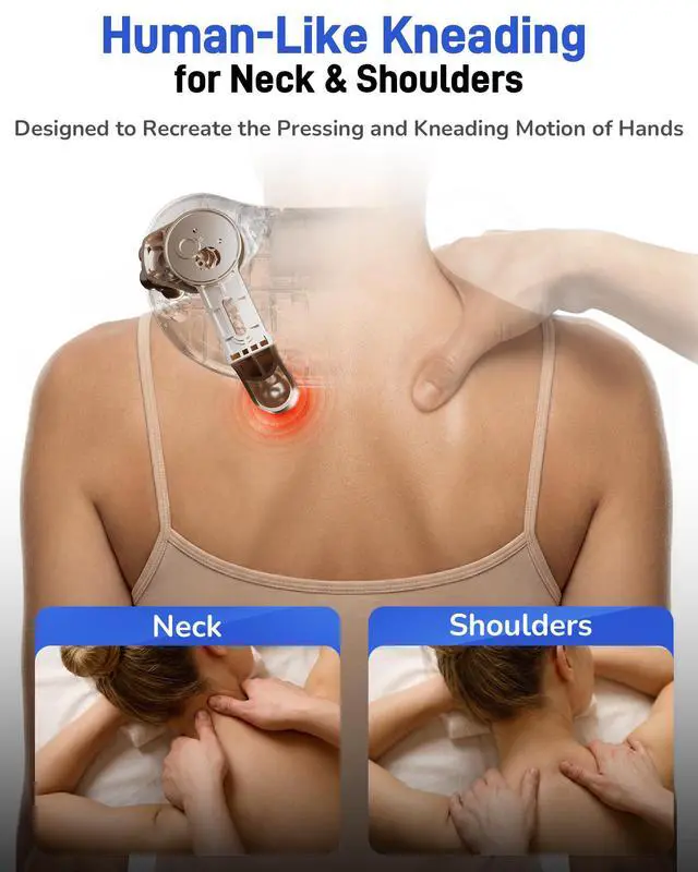 Alt view image 3 of 7 - Electric Shiatsu Neck and Shoulder Massager with Heat, Blue