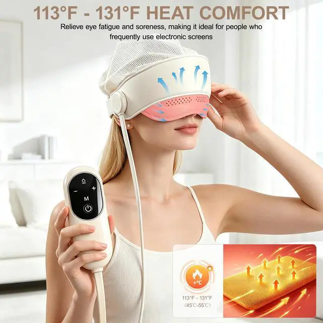 Alt view image 6 of 7 - Electric Head Massager for HeadachesElectric Rechargeable Head and Eye Massage Tool with 3 Heat Levels6-Zone Kneading Temple Massager, Migraine Relief Massager for Forehead,4 Massage Modes (White)