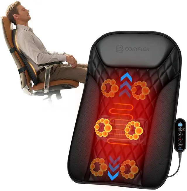 Main image of 2026 Upgrade Ultra-Slim Heated Back Massager for Chair,UpDown Moving 10 Massage Nodes,Deep Tissue Shiatsu Back Massager with Heat,Upper/Lower/Full Back Relief,Gift for Women & Men