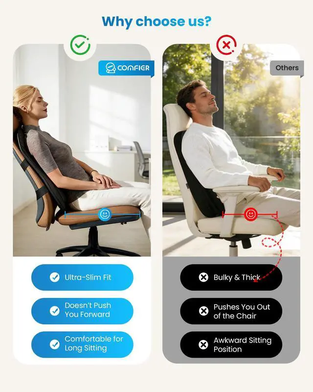 Alt view image 2 of 7 - 2026 Upgrade Ultra-Slim Heated Back Massager for Chair,UpDown Moving 10 Massage Nodes,Deep Tissue Shiatsu Back Massager with Heat,Upper/Lower/Full Back Relief,Gift for Women & Men