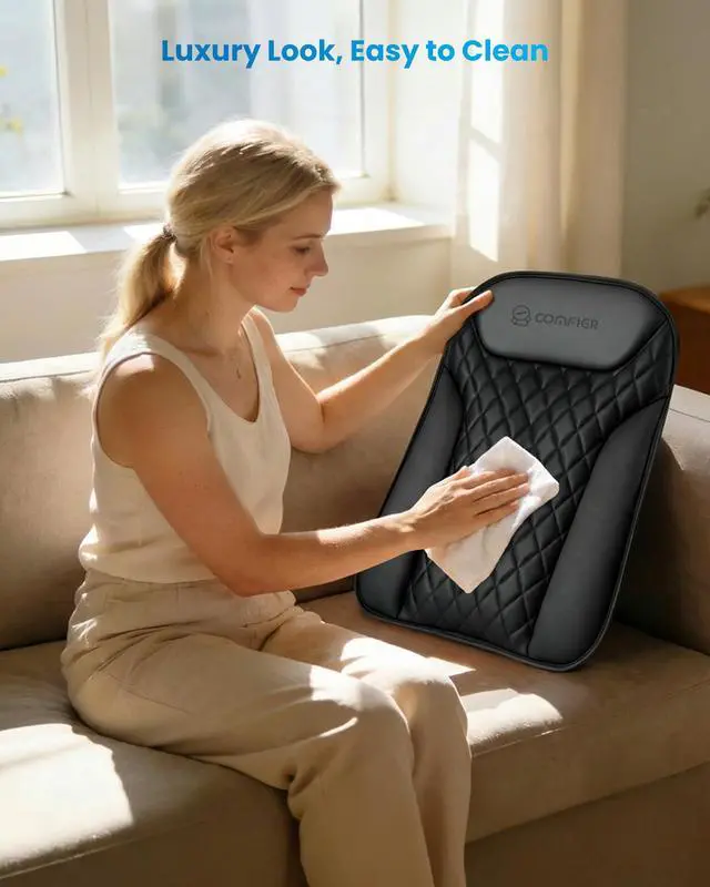 Alt view image 7 of 7 - 2026 Upgrade Ultra-Slim Heated Back Massager for Chair,UpDown Moving 10 Massage Nodes,Deep Tissue Shiatsu Back Massager with Heat,Upper/Lower/Full Back Relief,Gift for Women & Men