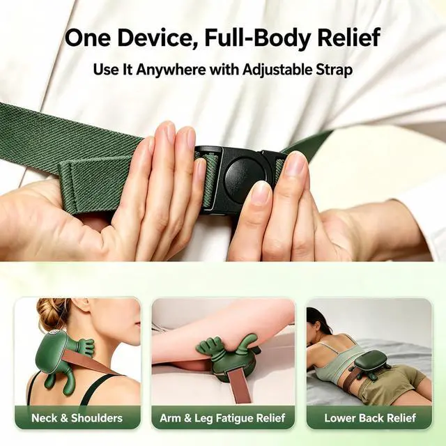 Alt view image 5 of 6 - Neck Massager with Heat, Deep Tissue Shoulder and Neck Massager for Pain Relief, 4D Human Hand Kneading Massage, Cordless Shiatsu Massager for Office Workers and Home Use