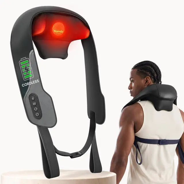 Main image of Neck and Shoulder Massager with Heat, Cordless Shiatsu Deep Kneading Neck and Shoulder Massager, Rechargeable Electric Back Massager, Gift for Dad Mom Women Men