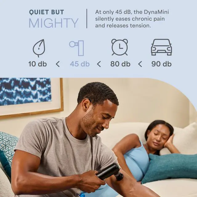 Alt view image 7 of 7 - Dyna Mini Percussion Travel Massage Gun with 4 Speeds, USB-C & Case