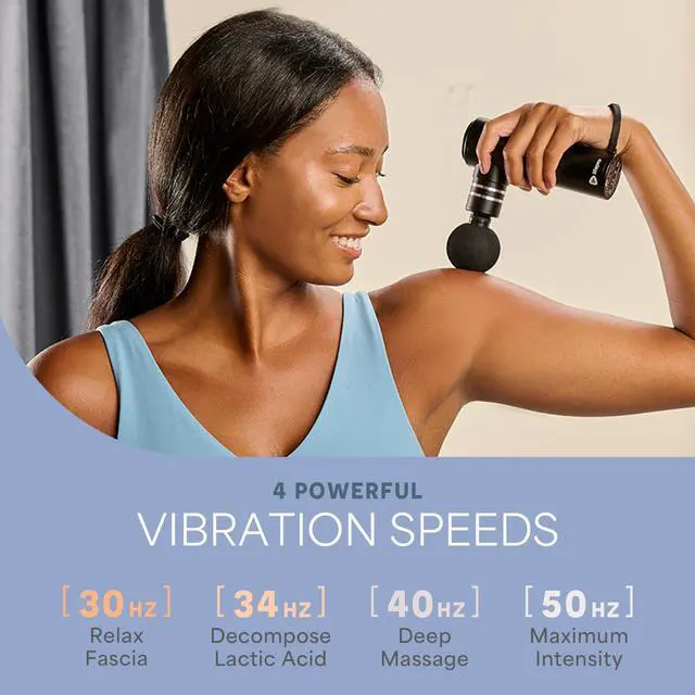 Alt view image 6 of 7 - Dyna Mini Percussion Travel Massage Gun with 4 Speeds, USB-C & Case