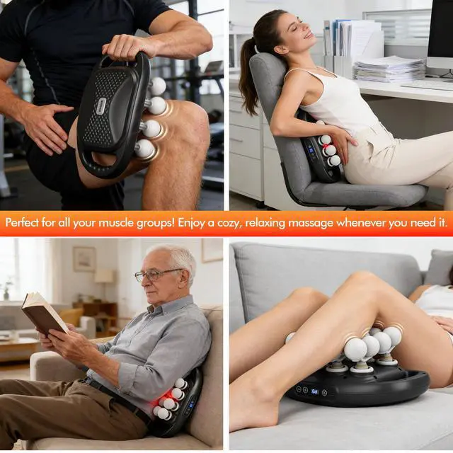Alt view image 5 of 7 - Deep Tissue Massage Gun with 16 Massage Heads, 2600mAh Battery Back Muscle Massager with 9 Modes & Levels for Back, Shoulders, Legs, Foot, Body Muscle Relief