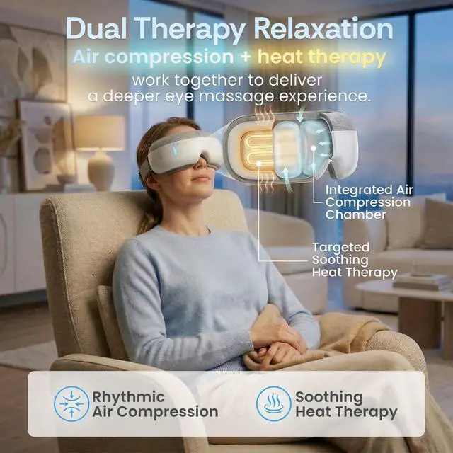 Alt view image 3 of 7 - Gaze Eye Massager with Heat and Air Compression